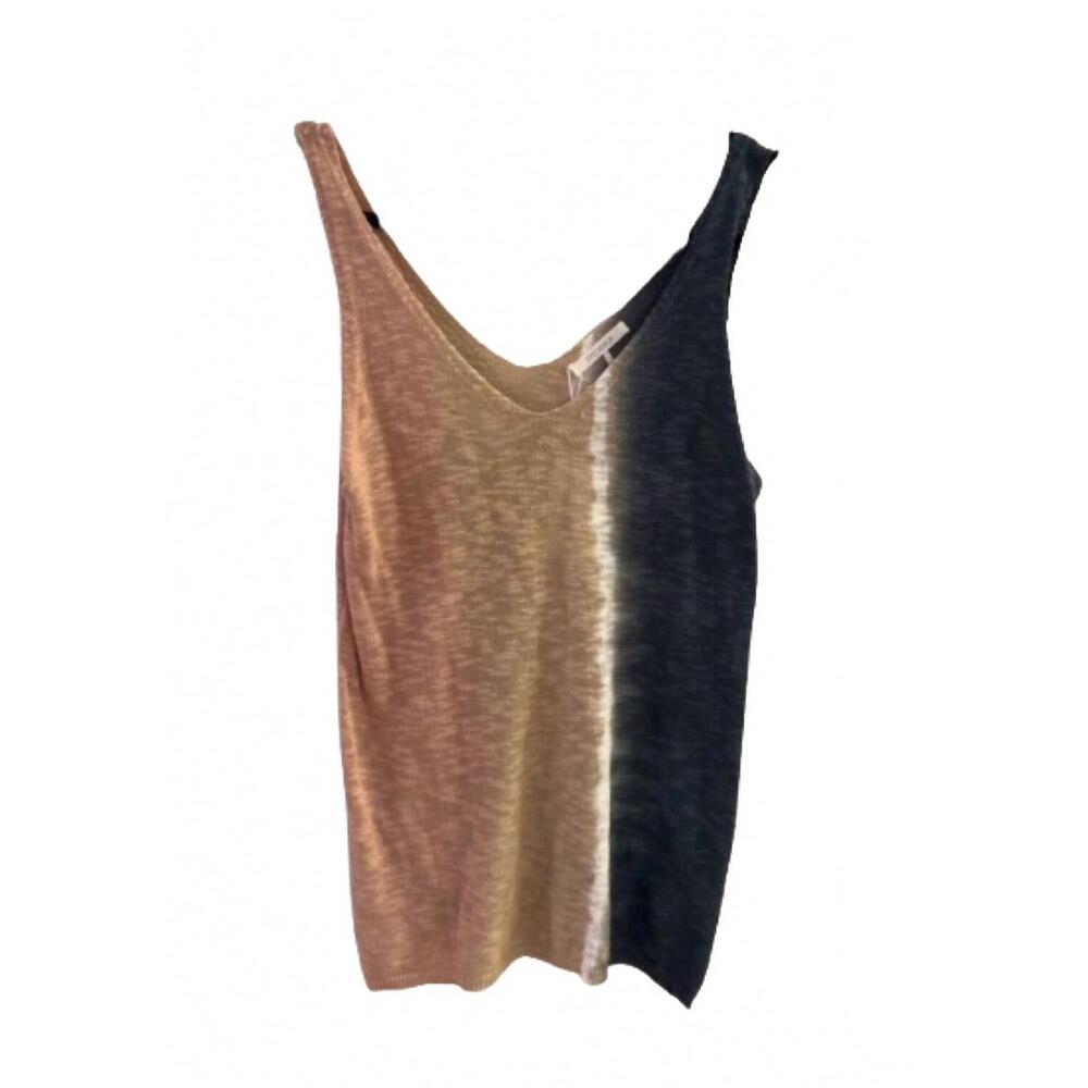 NEW STITCHDROP women's shoreline tie dye tank top in timeless taupe